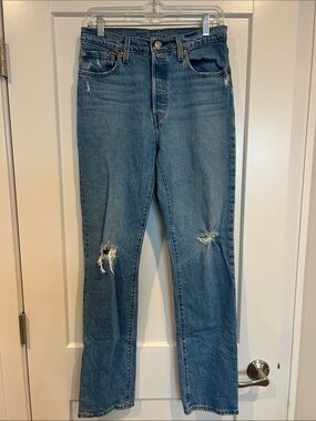 Levi Strauss 501 Blue Distressed High-Rise Women’s Jeans